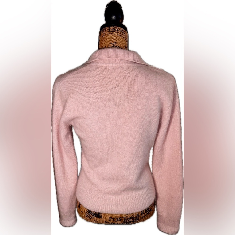 J Crew Lambswool Angora Rabbit Hair Blend Soft Girl Cozy Pink Cardigan Sweater S - Picture 4 of 10